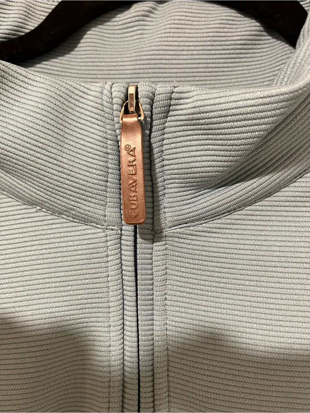 Cubavera Light Blue Ribbed Zip-Front Pullover XL - Picture 3 of 8